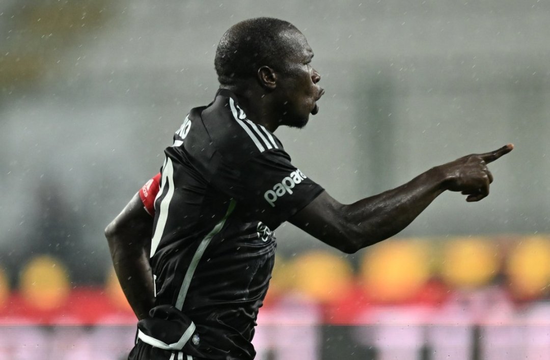 Vincent Aboubakar of Besiktas JK reacts duing the 2023/24 UEFA