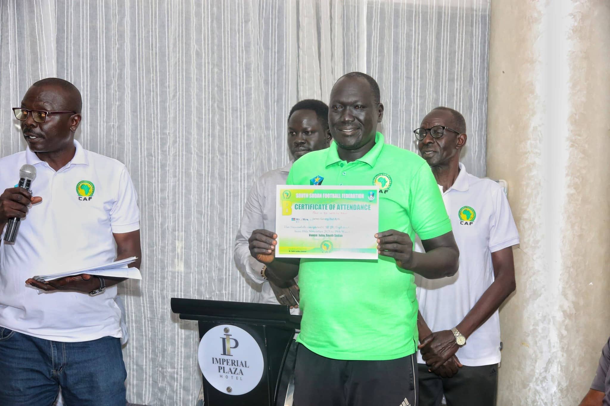 CAF “B” category coaching diploma course concludes in Juba