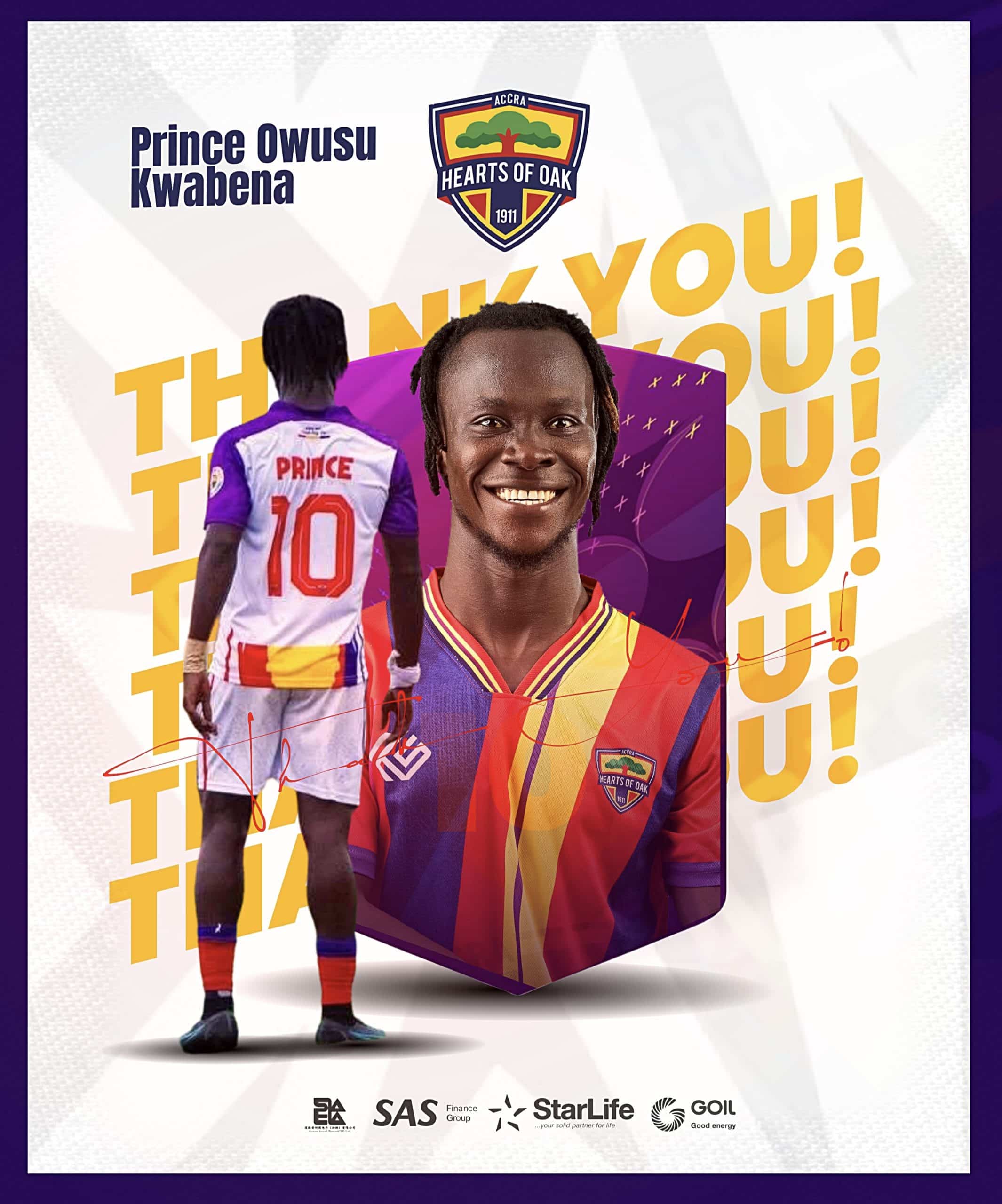 Hearts of Oak Terminate Prince Kwabena Owusu’s Contract on Medical Grounds