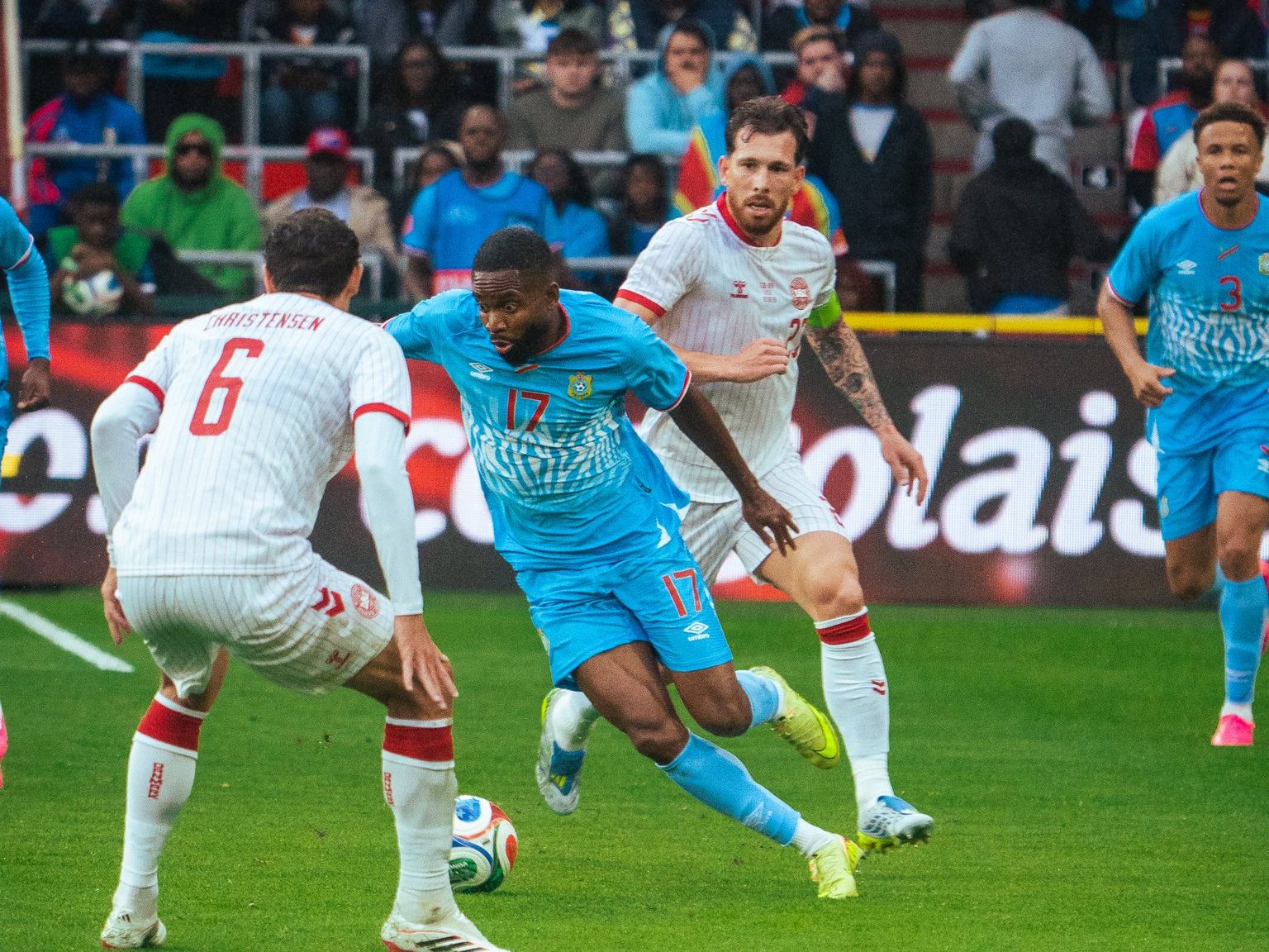 International Friendly: DR Congo Leads Denmark at Halftime
