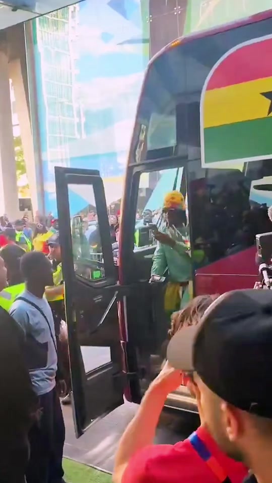 The Black Stars met a huge crowd on their arrival to their team ho...