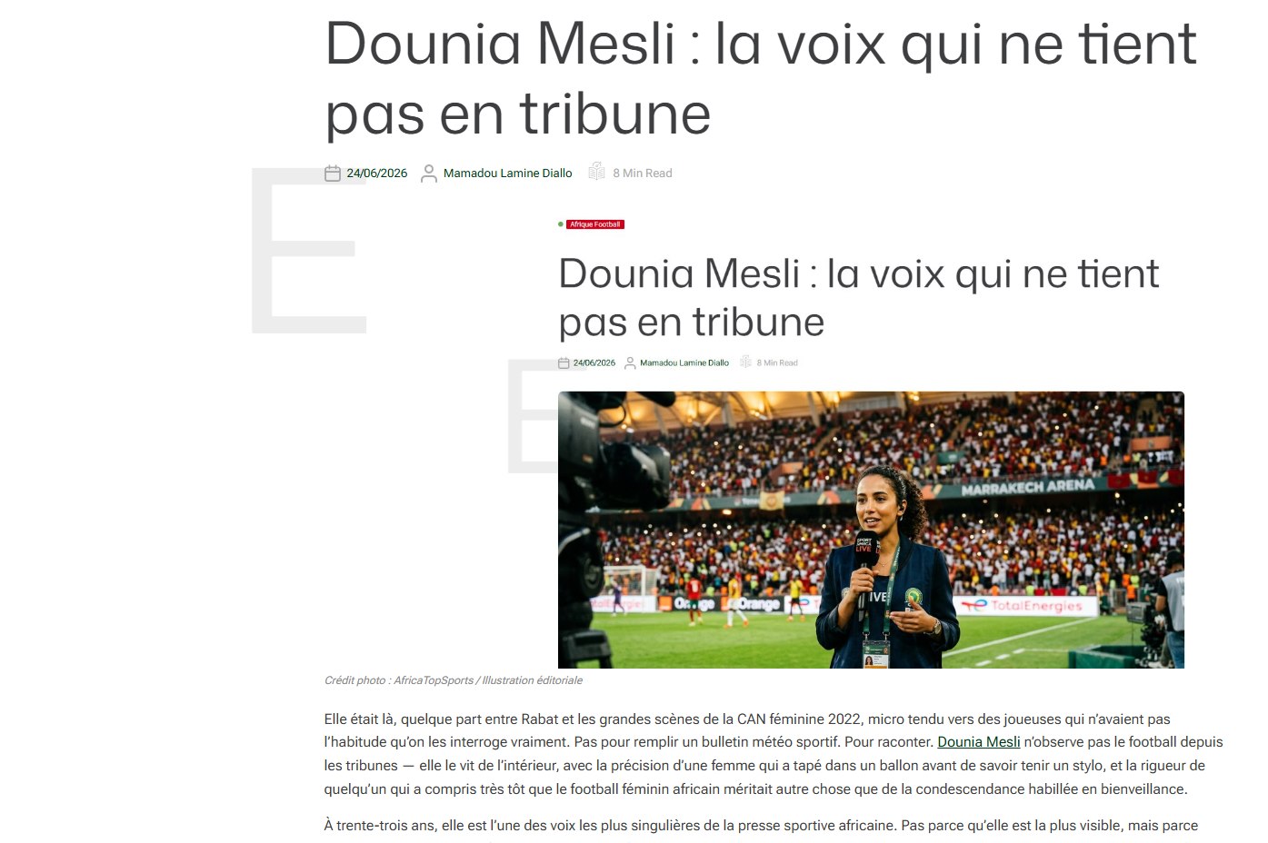 Dounia Mesli — Journaliste Football | France