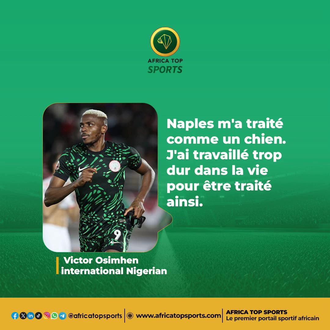 C’est une déclaration qui bouleverse le monde du football. L’attaquant nigérian Victor Osimhen est revenu sur les cou...