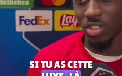 🎙️ Jordan Teze sur l’entrée de Désiré Doué à la place de Ousmane Dembélé, qu’il pensait moins dangereux 😬👀😅 🗣️ « Quan…