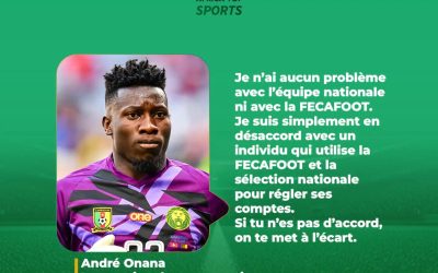 Écarté de la liste des Lions Indomptables depuis quelques mois, le portier camerounais André Onana prend la parole su…