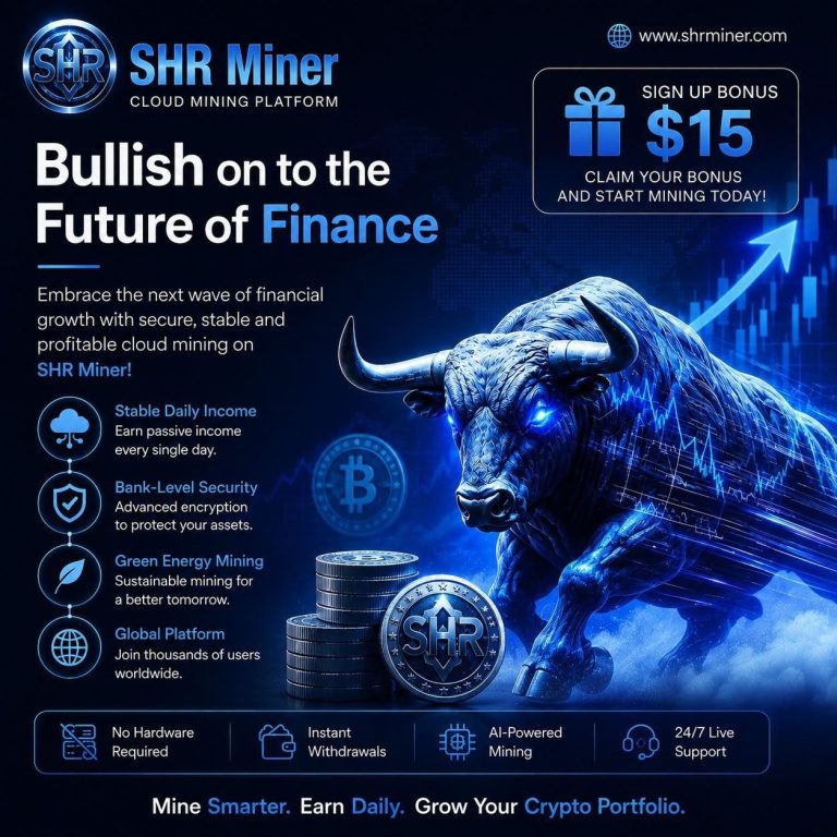 SHR Miner has launched a free cloud mining service for holders of BTC, XRP,  and ETH, offering daily earnings of $10,700 or more