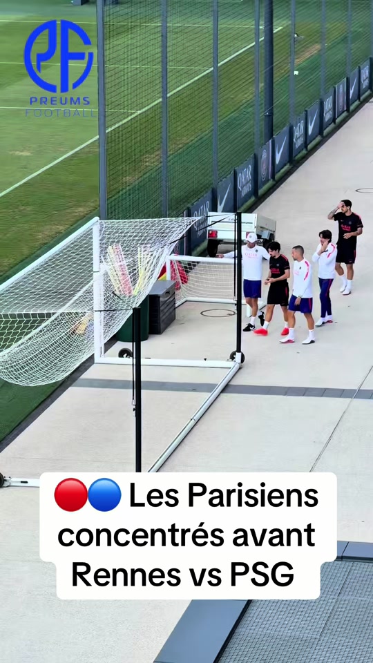 🔥 Les Parisiens à l&rsquo;échauffement veille de Rennes-PSG — Luis Enrique en grande discussion avec Vitinha