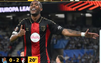 Ligue Europa : Bournemouth surprend la Real Sociedad et mène à la pause