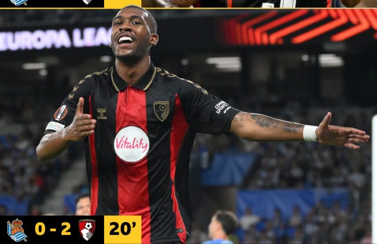 Ligue Europa : Bournemouth surprend la Real Sociedad et mène à la pause