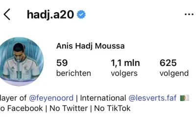 Anis Hadj Moussa : le génie algérien rate un gros transfert et réagit sur Instagram