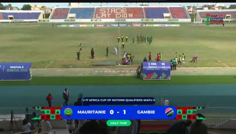 Tournoi UFOA-A U17 : la Gambie mène à la pause face à la Mauritanie