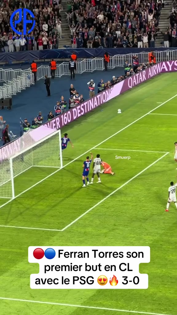 31’ Ferran Torres pour son premier but en Champions League avec le PS...