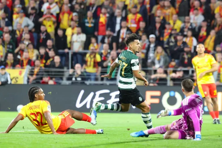 Le Sporting CP mène devant le RC Lens, à la mi-temps de la 2è journée de la Ligue des champions UEFA