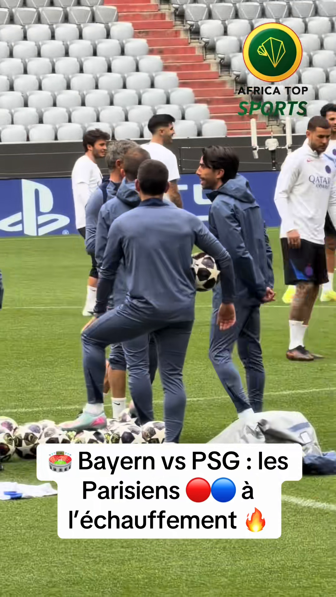 🔴🔵 Les joueurs du PSG sont sur le terrain pour leur entraînement veil...
