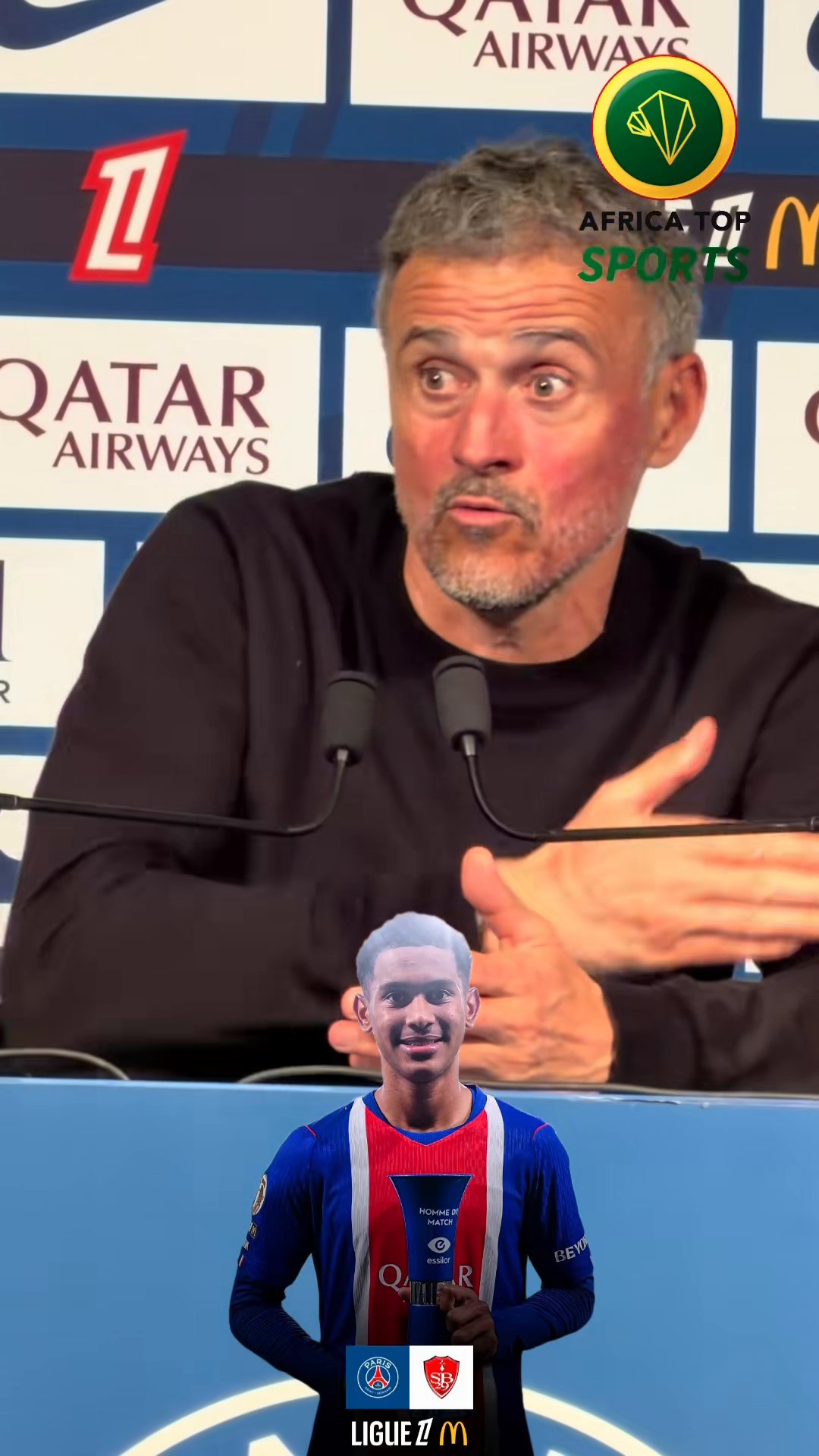 🗣️ Les éloges de Luis Enrique sur Senny Mayulu, élu homme du match 😃🙏...