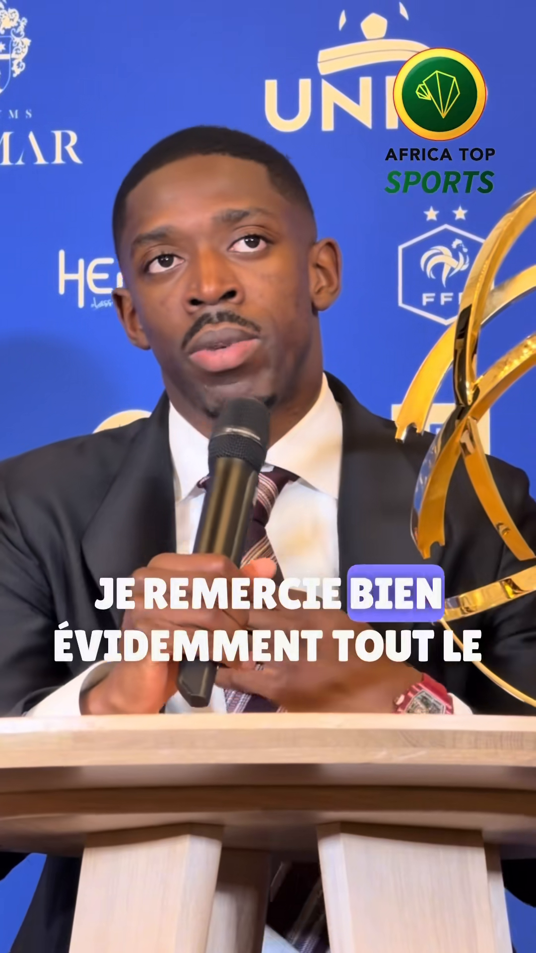 🗣️ Ousmane Dembélé après son nouveau trophée individuel avec le Paris...