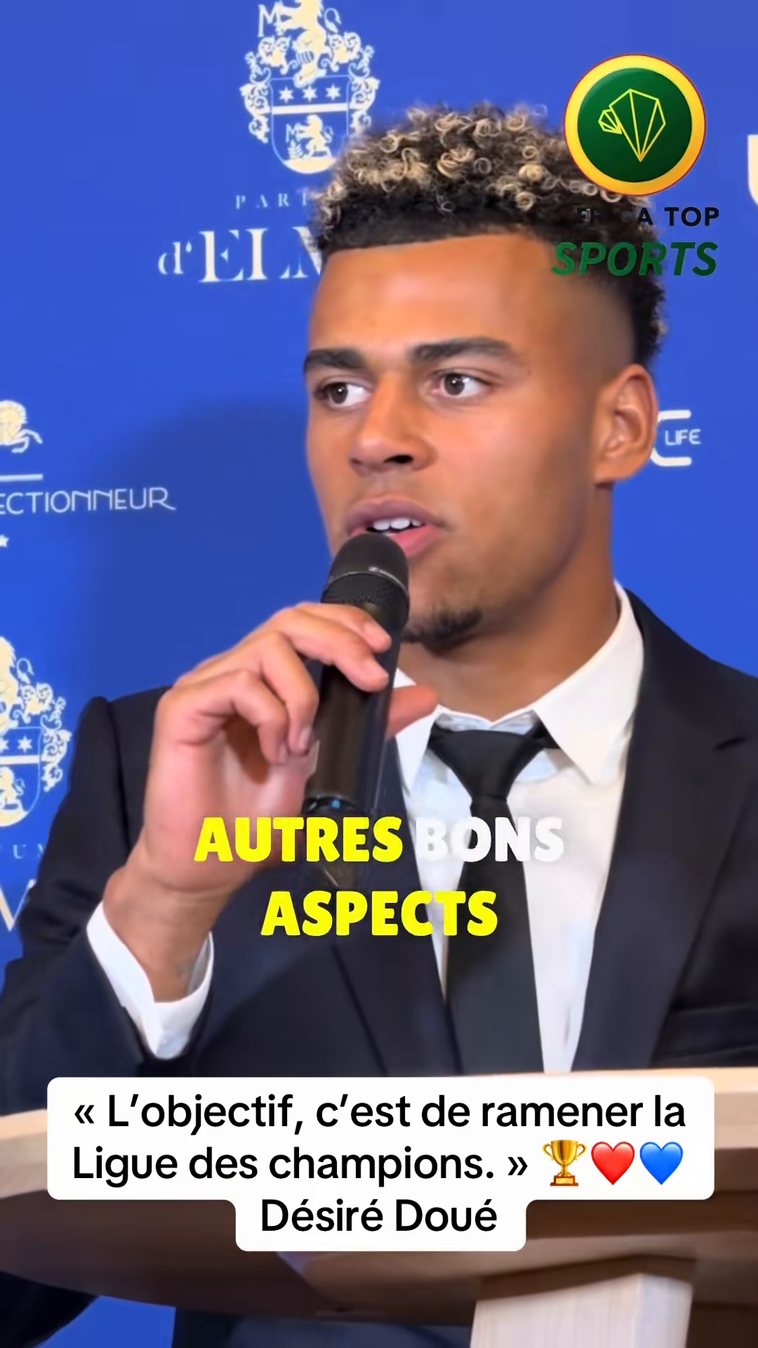 🗣️ Désiré Doué après son second trophée d’affilée d’espoir aux Trophé...